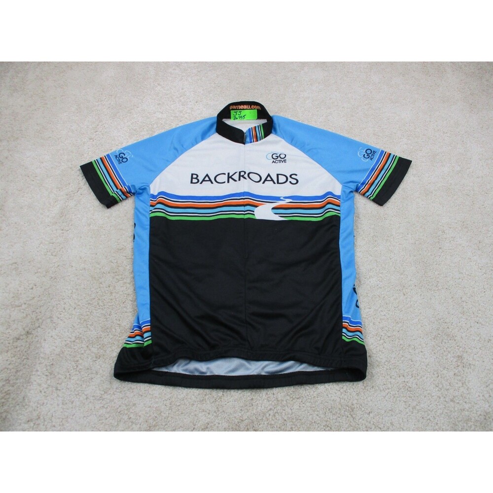 Louis Garneau Cycling Jersey Mens Small S Blue Short Sleeve Zip Biking Shirt